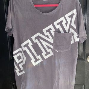 pink oversized gray t-shirt